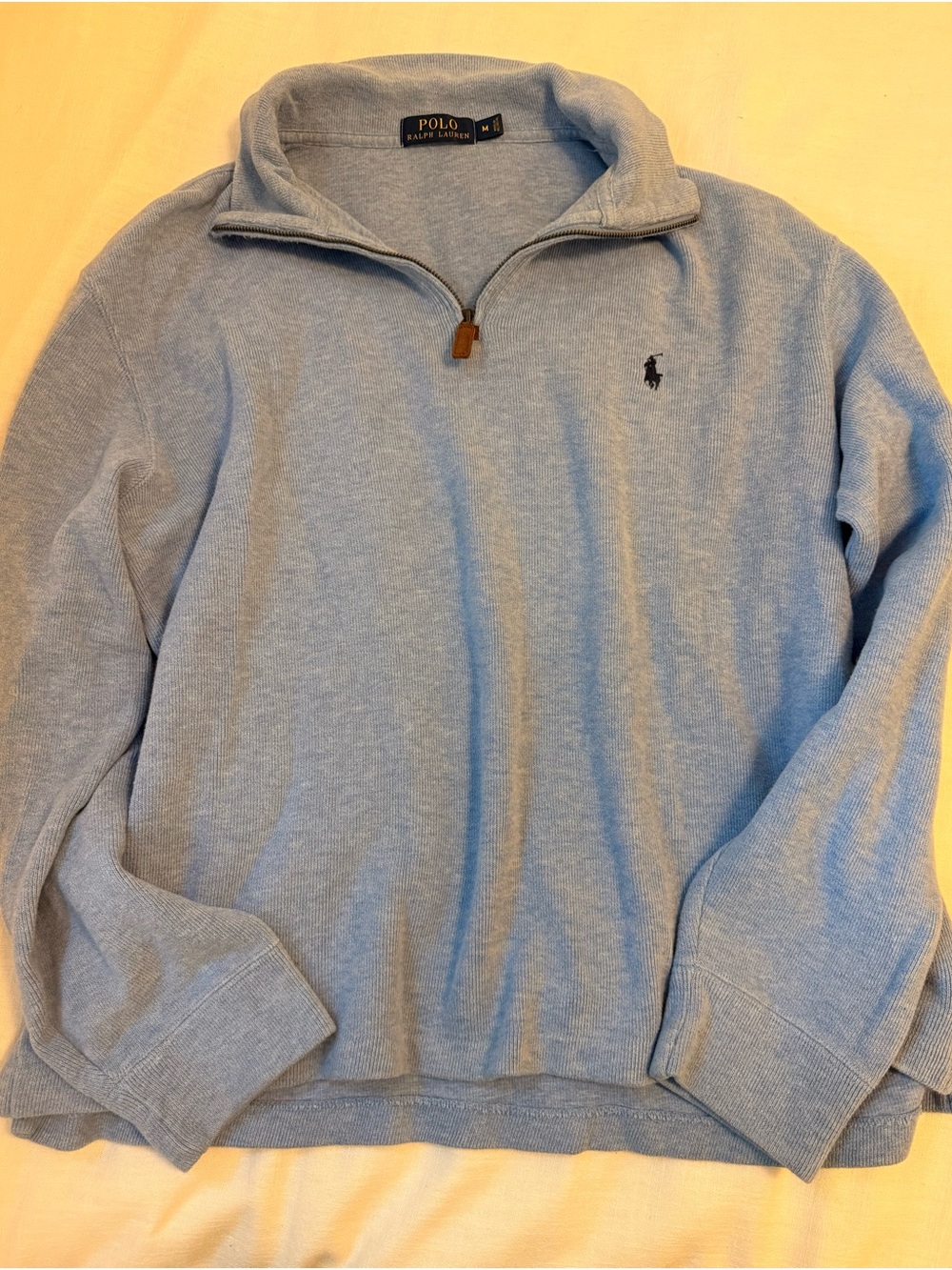 Polo by Ralph Lauren Light Blue Half-Zip Knit Sweater- Men’s M